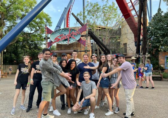 Group of friends in Busch Gardens