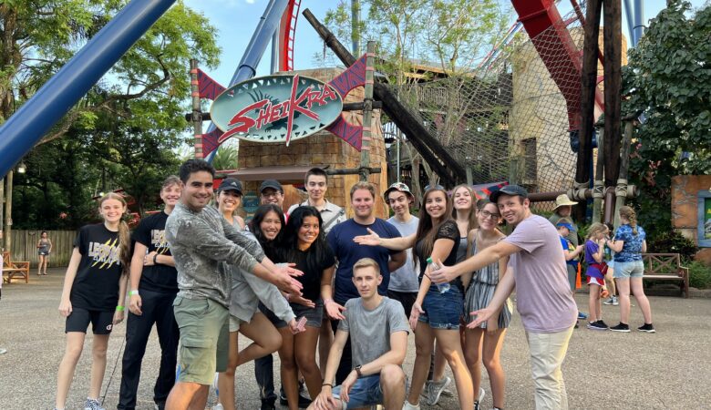 Group of friends in Busch Gardens